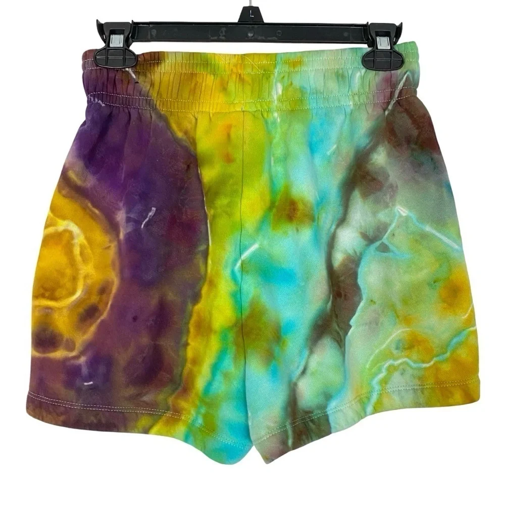 Nike Tie Dye Shorts Womens Size Small Mushroom Embroidered Limited Edition Gold